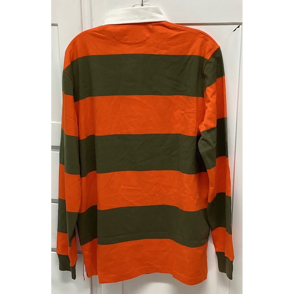 Polo Ralph Lauren Mens Rugby Shirt Classic Fit Striped Green Orange M NEW - Picture 7 of 7